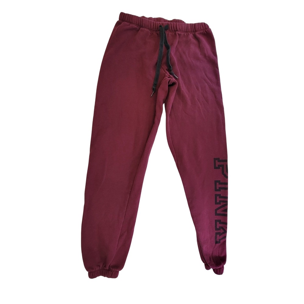 PINK Victoria's Secret Maroon Sweatpants Drawstring Waist Women's Small